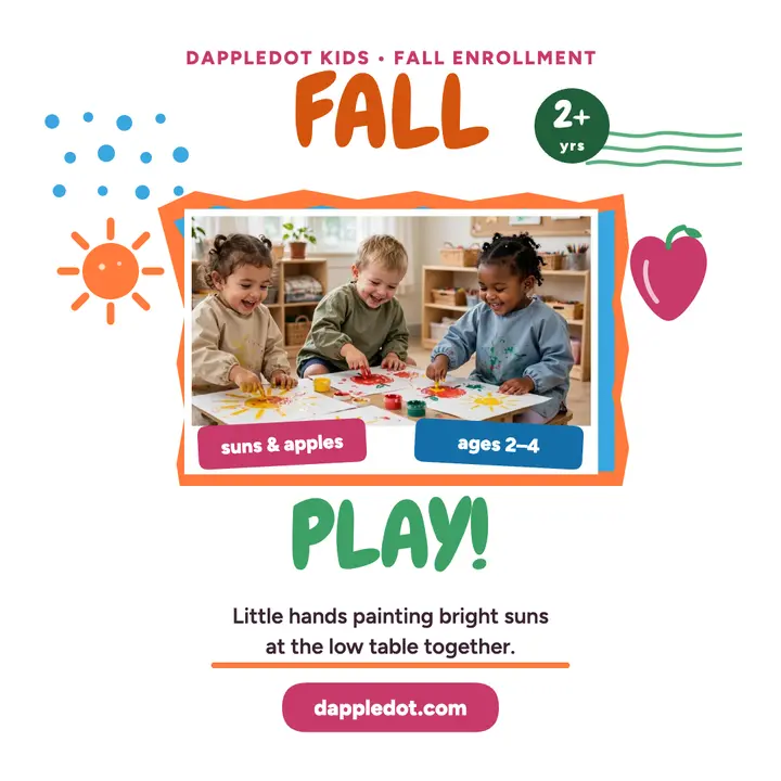 Dappledot Kids fall playgroup square post template