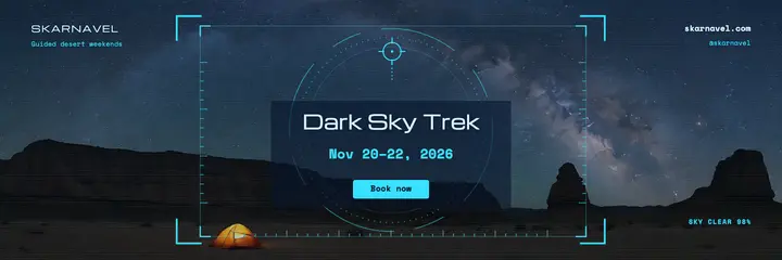 Dark sky desert trek HUD header template