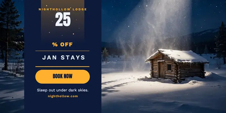 Nighthollow dark-sky lodge winter post template