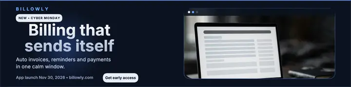 Billowly app launch banner: app launch banner template