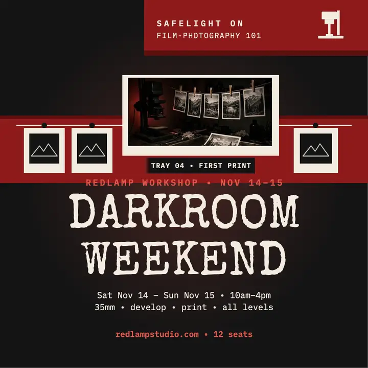 Redlamp darkroom film weekend post template