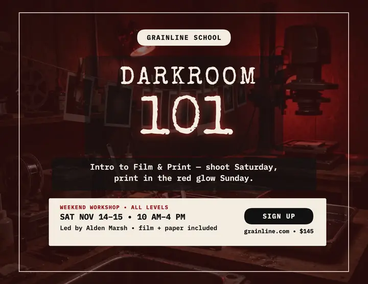 Grainline darkroom print workshop flyer template