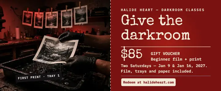 Halide Heart darkroom workshop gift voucher template