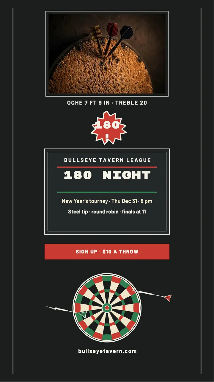 Bullseye Tavern New Year's 180 night story template