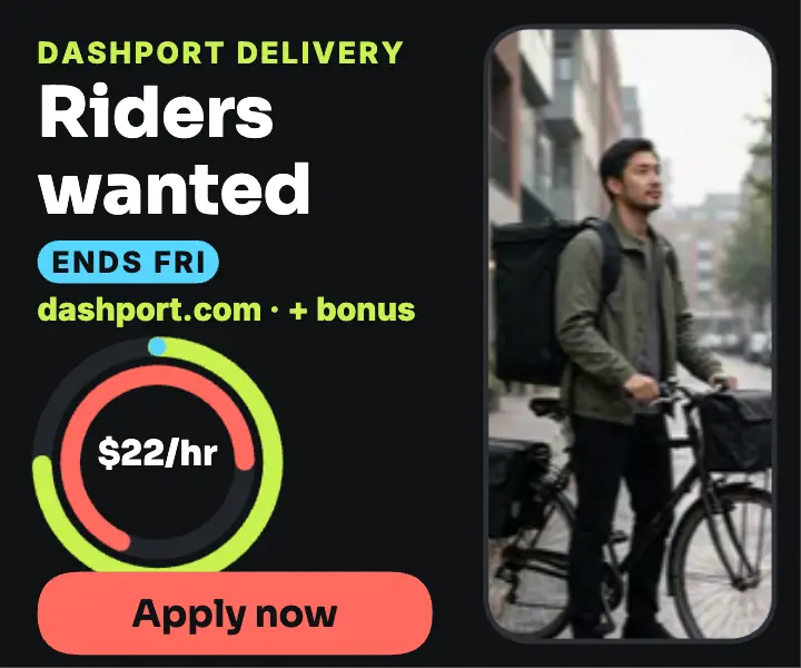 Dashport Delivery riders hiring watch ad template
