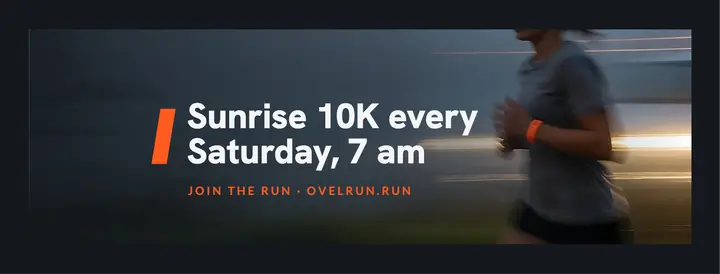 Ovelrun Club Saturday sunrise 10K cover: run club facebook cover template