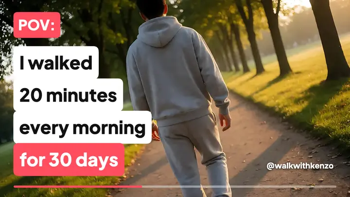 Day thirty walking challenge POV thumbnail template