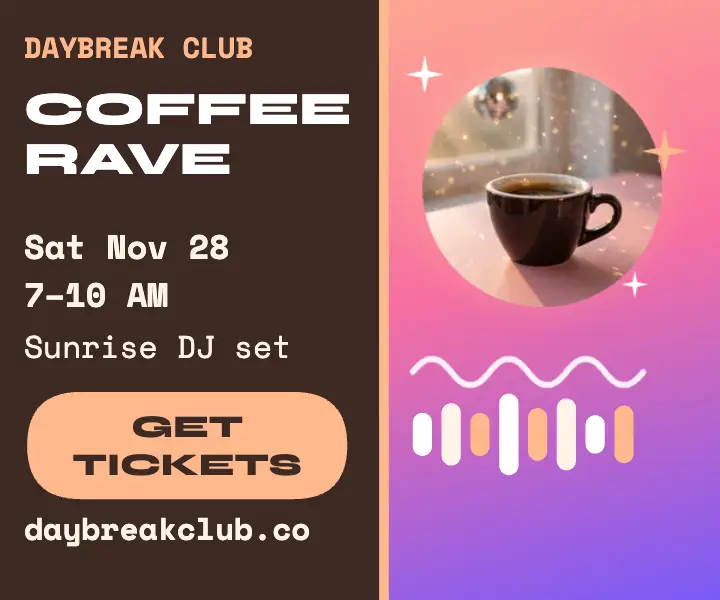 Daybreak coffee rave ad template
