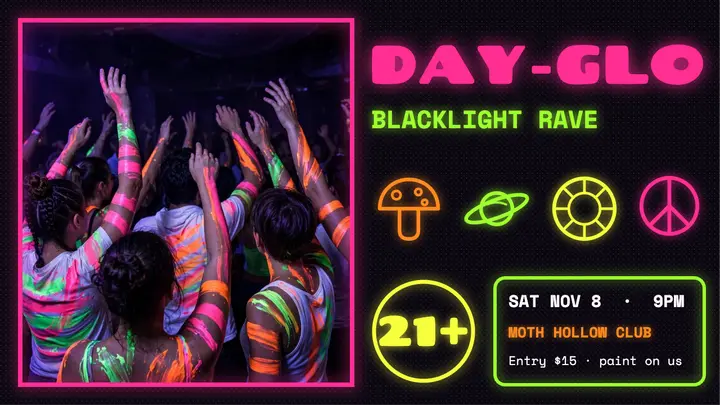 Moth Hollow blacklight rave thumbnail template