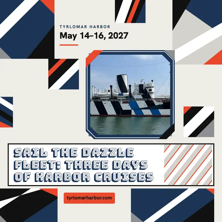 Tyrlomar Harbor dazzle fleet weekend post: tall ship weekend promo template