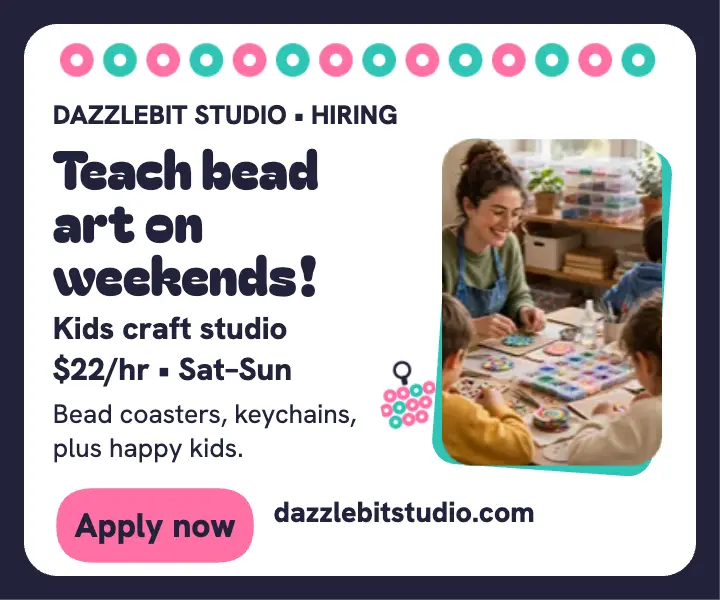 Dazzlebit weekend bead teacher ad template