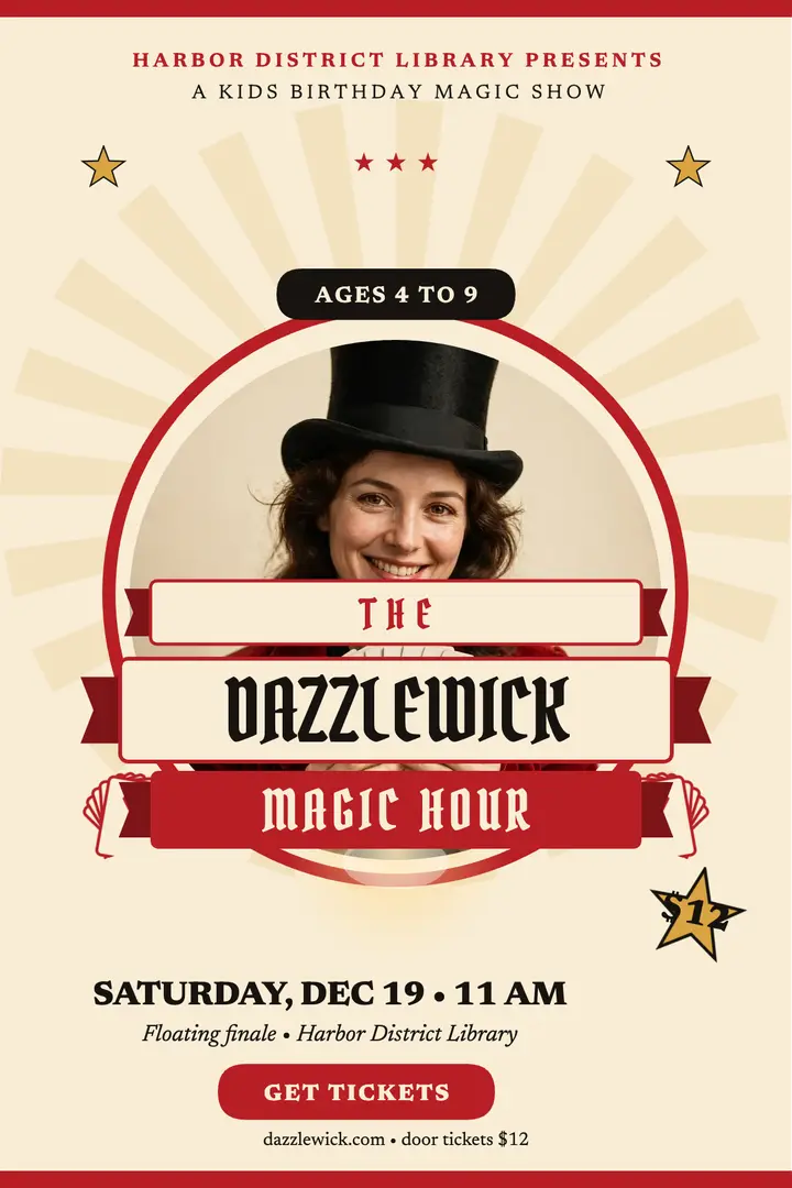 Dazzlewick magic hour kids poster template