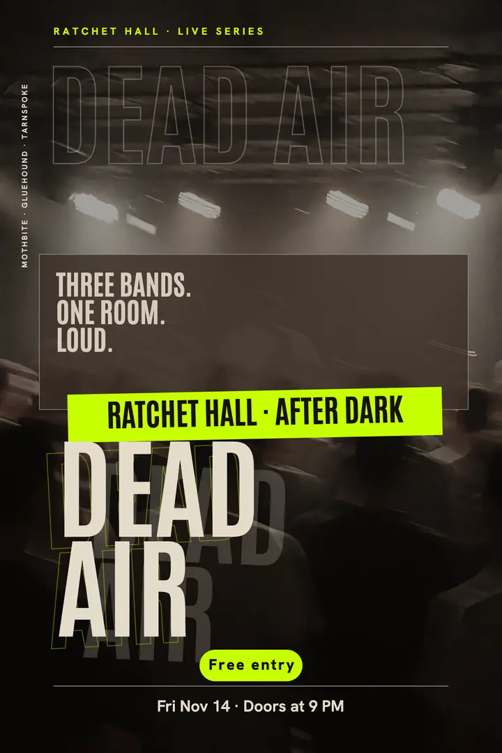 Dead Air late-night live music series poster: live music poster template