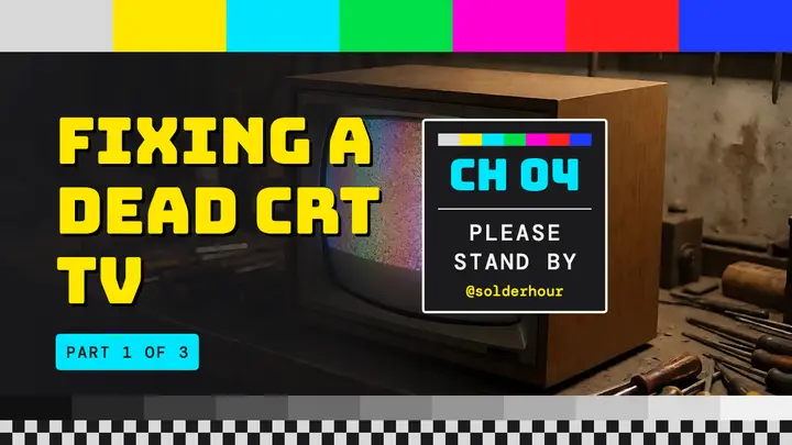 Dead CRT TV repair thumbnail, test card template