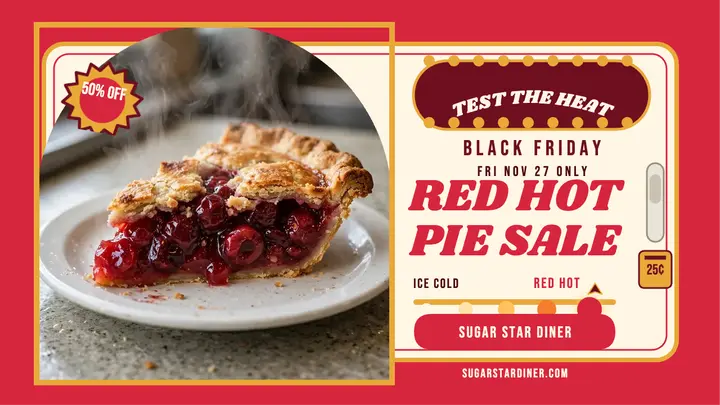 Sugar Star Diner deal heat pie sale thumbnail template
