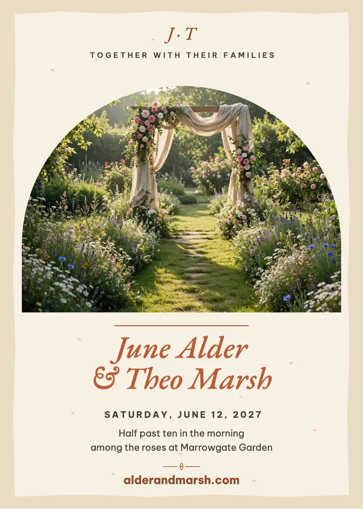 Alder and Marsh garden invitation template