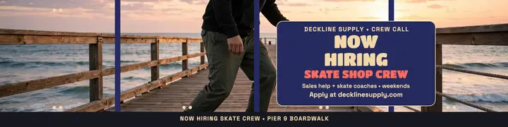 Deckline skate crew hiring banner template