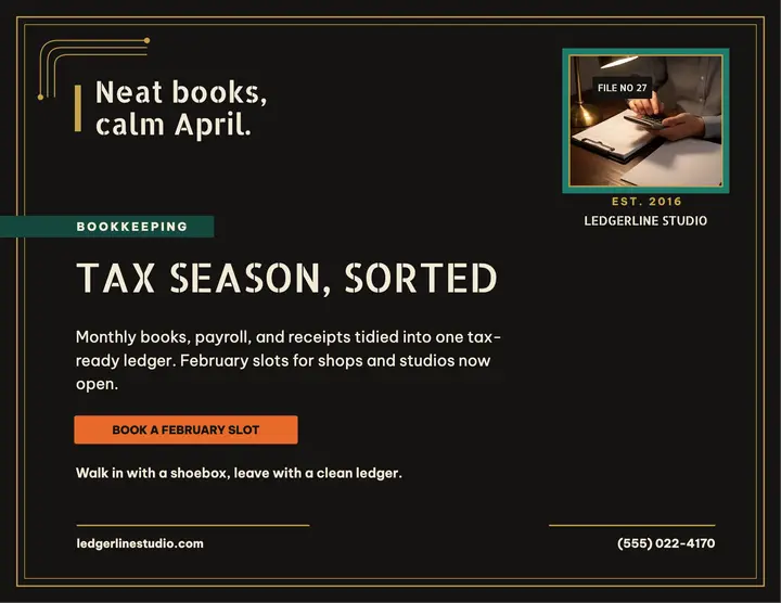 Ledgerline Studio tax season flyer template