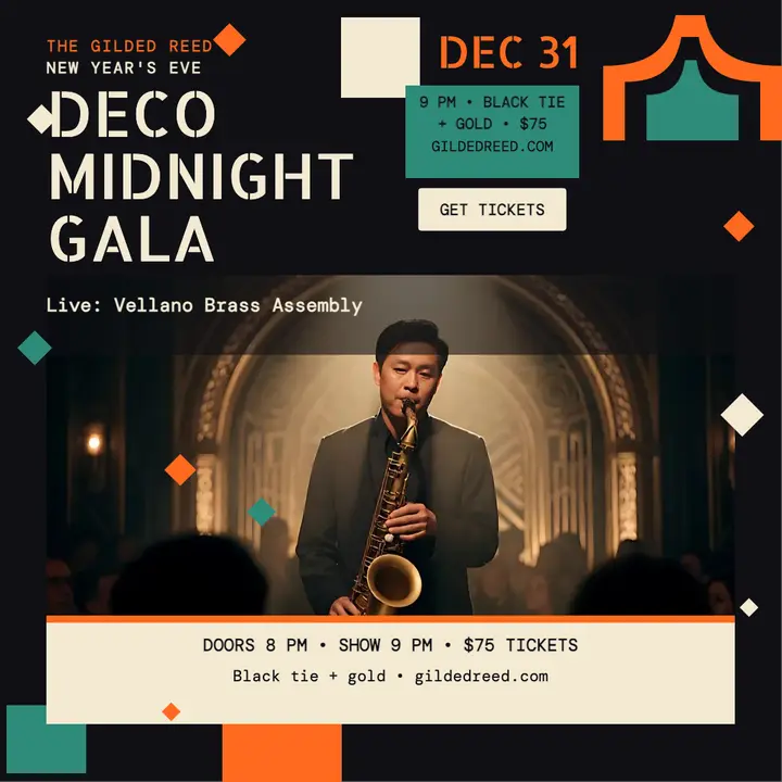 Gilded Reed deco jazz gala post template