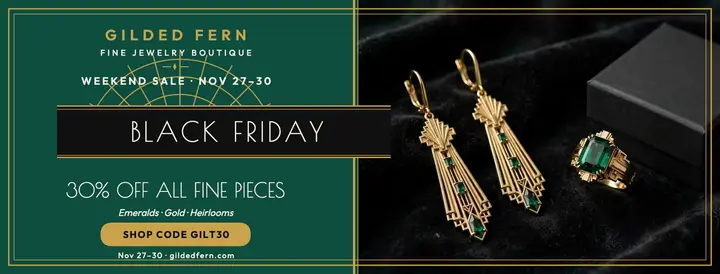 Gilded Fern Black Friday jewelry cover: jewelry sale cover template