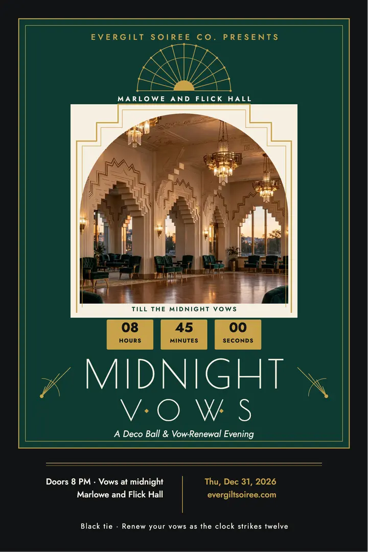 Midnight vows deco ball poster template