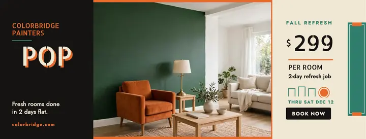 Colorbridge Painters fall refresh cover: house painter facebook cover template