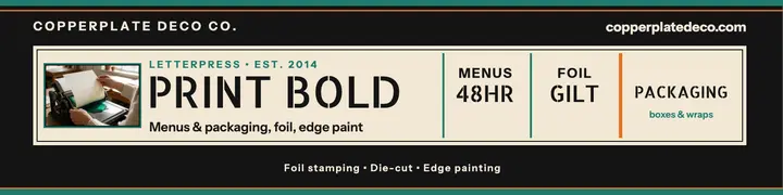 Copperplate Deco letterpress banner template
