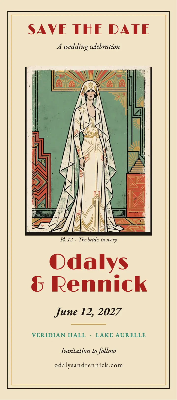 Odalys and Rennick save the date card template
