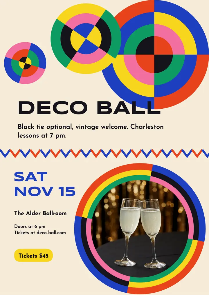 Alder Ballroom deco ball flyer template