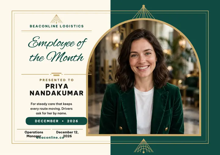 Beaconline Deco Star Employee Certificate: employee of the month certificate template