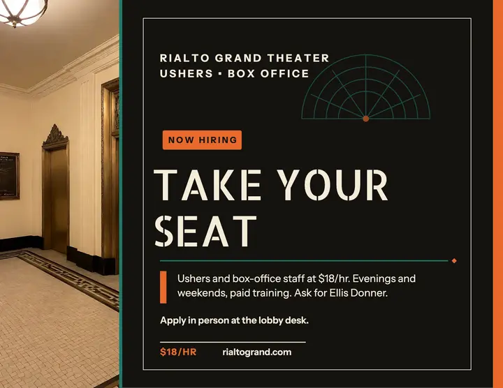 Rialto Grand Theater hiring flyer template