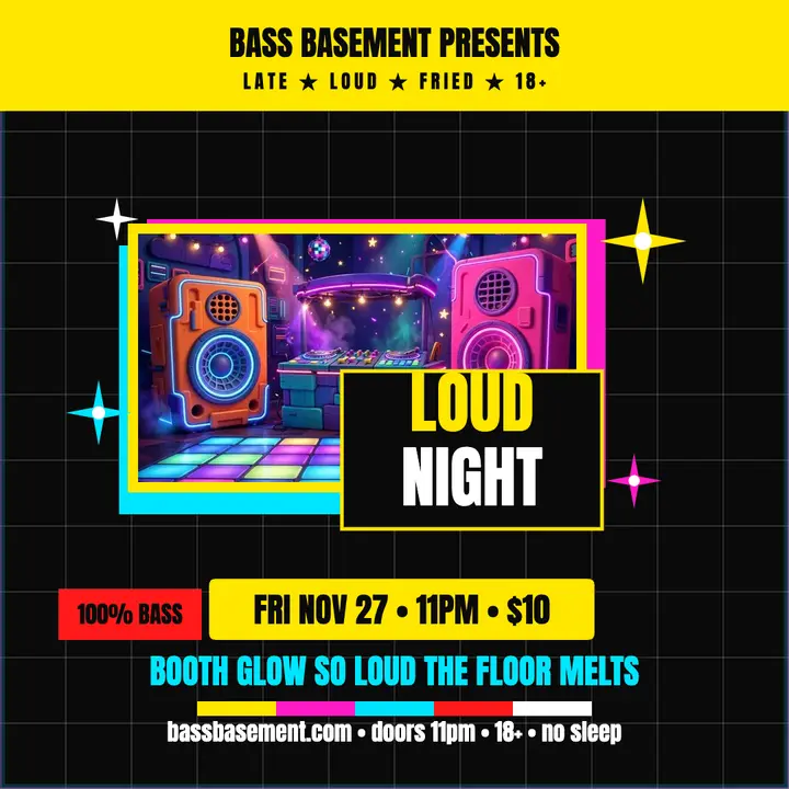 Bass Basement loud night fried post template
