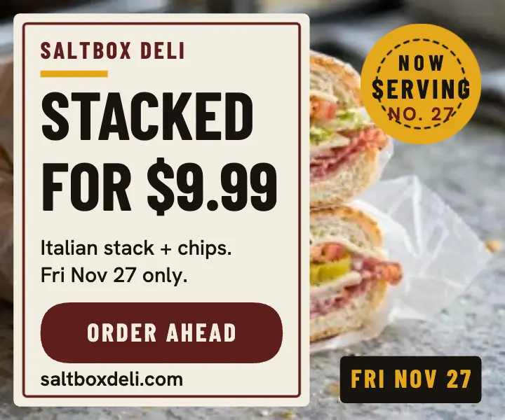 Saltbox Deli Black Friday sandwich ad template