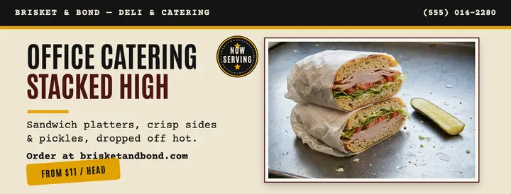Brisket and Bond office catering cover template