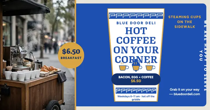 Blue Door Deli breakfast cup post template