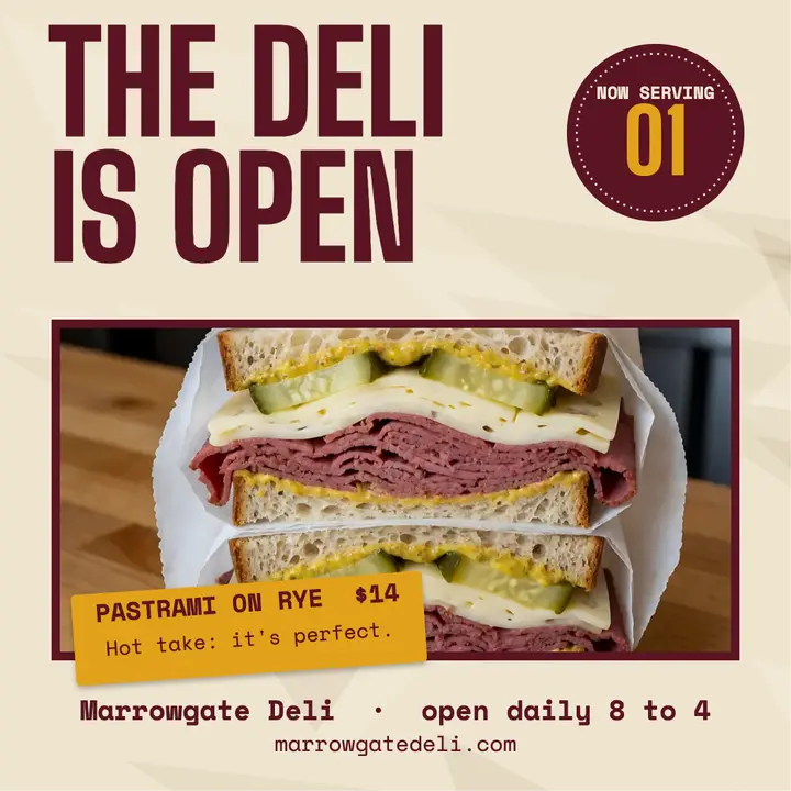 Marrowgate Deli opening post template