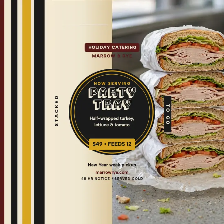 Marrow and Rye holiday party tray template
