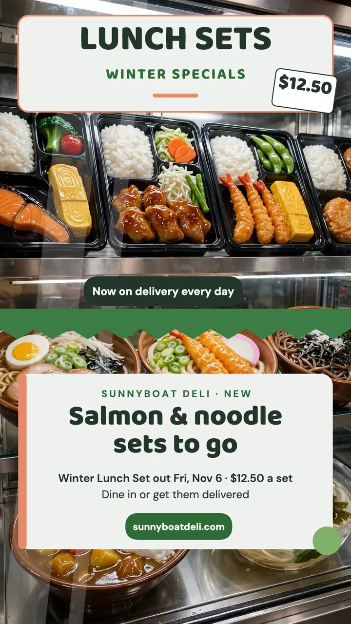 Sunnyboat Deli winter lunch sets story template