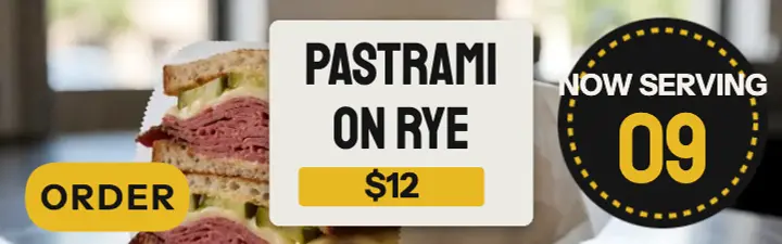 Hatch Street Deli No. 9 pastrami banner template