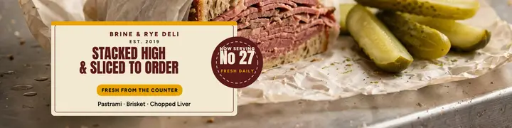 Brine and Rye deli sandwich banner template