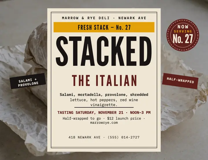 Marrow and Rye stacked Italian launch template
