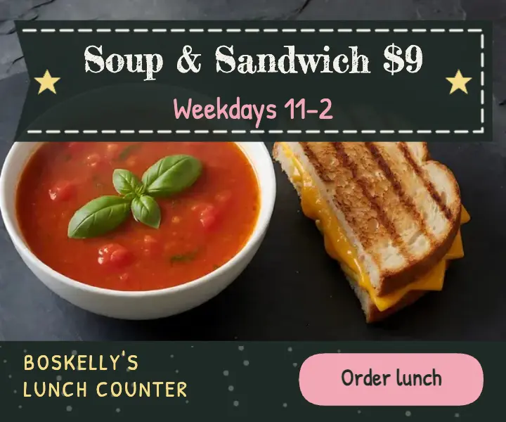 Boskelly's Lunch Counter soup and sandwich special chalkboard ad template