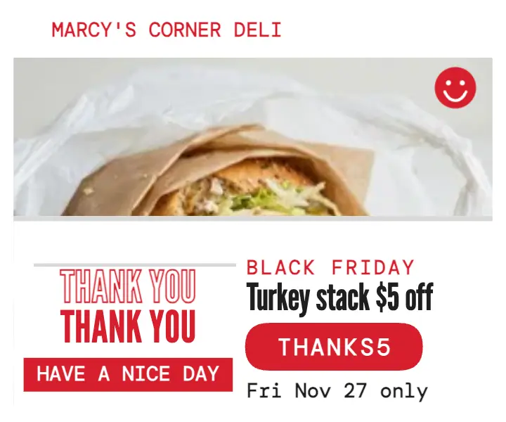 Marcy's thank you deli ad template