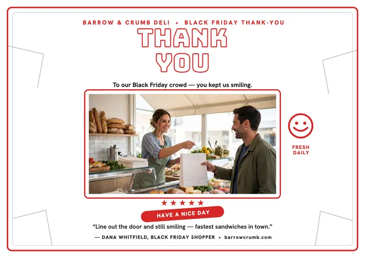 Barrow and Crumb deli thank-you review: thank-you review certificate template