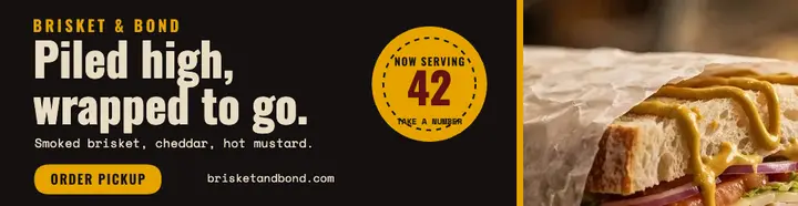 Brisket and Bond stacked deli billboard template