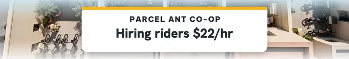 Parcel Ant hiring riders cover template