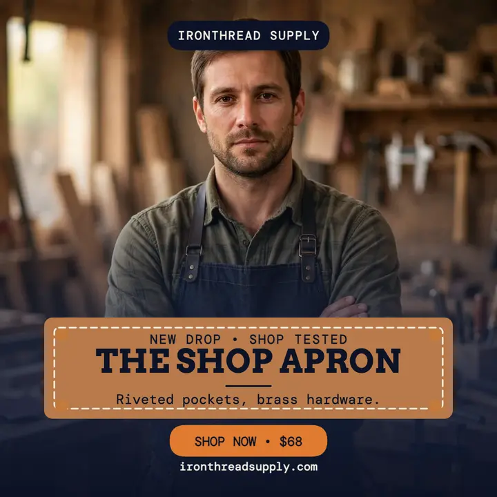 Ironthread Shop Apron launch post template