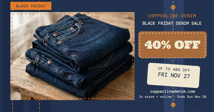 Copperline Denim Black Friday sale post template