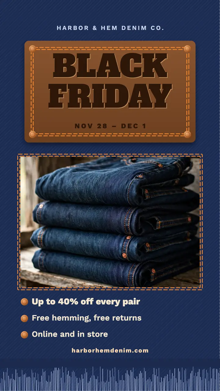 Harbor & Hem Black Friday denim story template