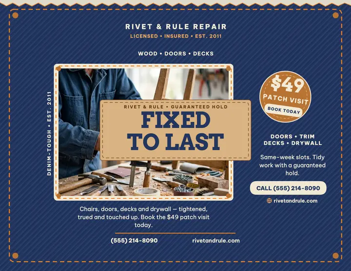 Rivet and Rule denim handyman flyer template